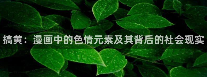 喵趣漫画网官网入口：搞黄：漫画中的色情元素及其背后的社会现实